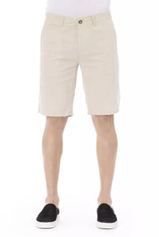 Beige Cotton Men Bermuda Short