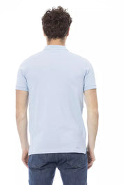 Hellblaues Baumwoll-Poloshirt