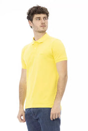 Yellow Cotton Men Polo