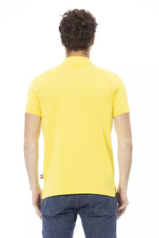 Yellow Cotton Men Polo