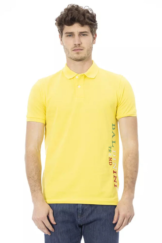 Gelbes Baumwoll-Poloshirt