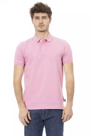 Rosa Baumwoll-Poloshirt