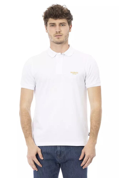 Weißes Baumwoll-Poloshirt