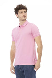 Rosa Baumwoll-Poloshirt