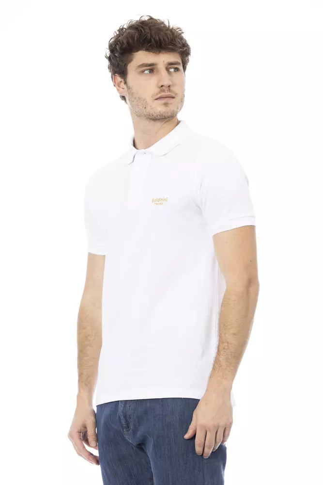 Weißes Baumwoll-Poloshirt