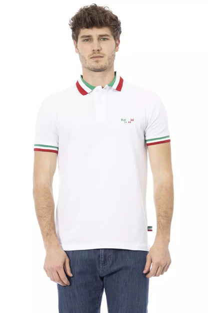 Weißes Baumwoll-Poloshirt