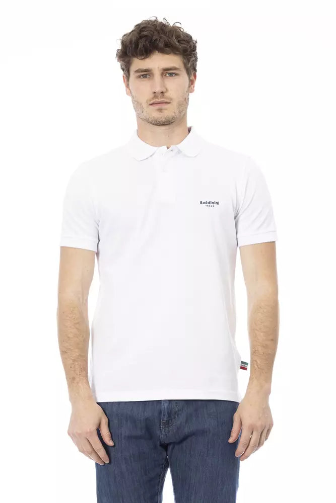 Weißes Baumwoll-Poloshirt