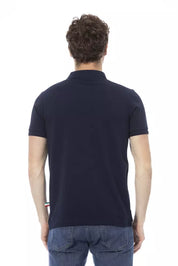 Blaues Baumwoll-Poloshirt