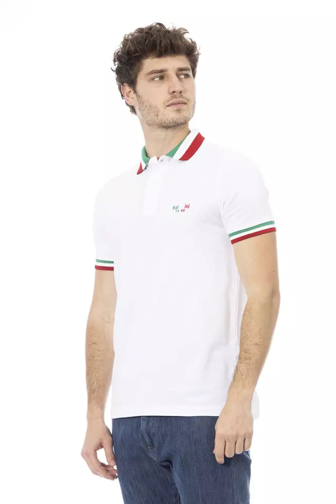 Weißes Baumwoll-Poloshirt