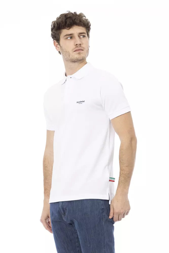 Weißes Baumwoll-Poloshirt