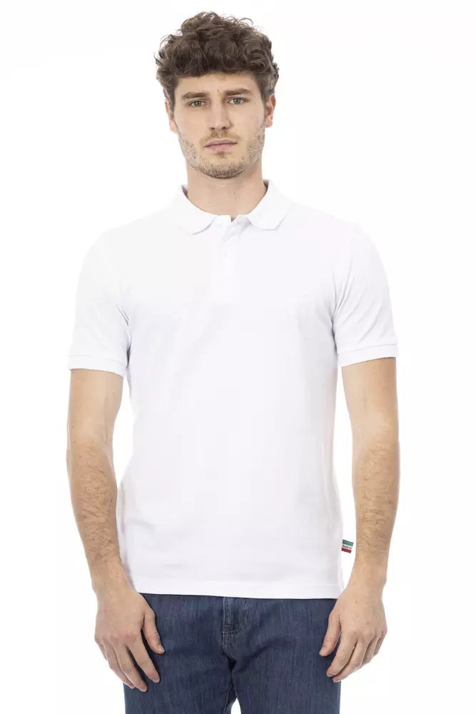 Weißes Baumwoll-Poloshirt