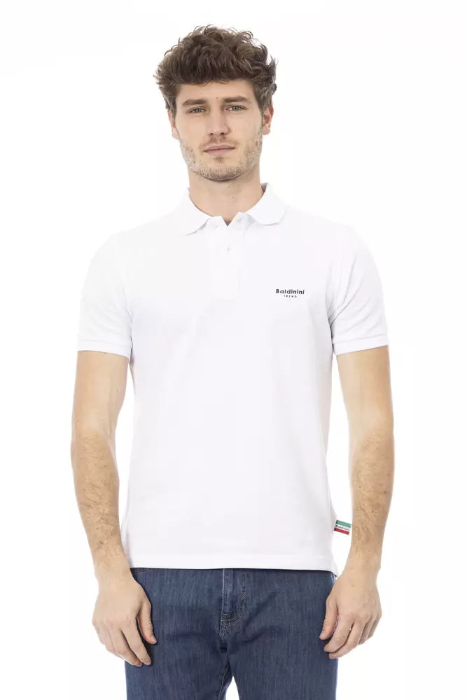 Weißes Baumwoll-Poloshirt