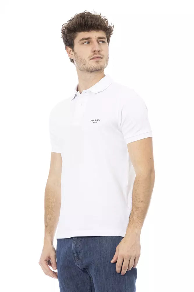 Weißes Baumwoll-Poloshirt