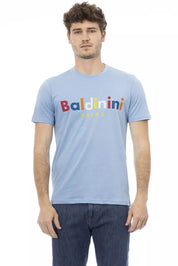 Hellblaues Baumwoll-T-Shirt