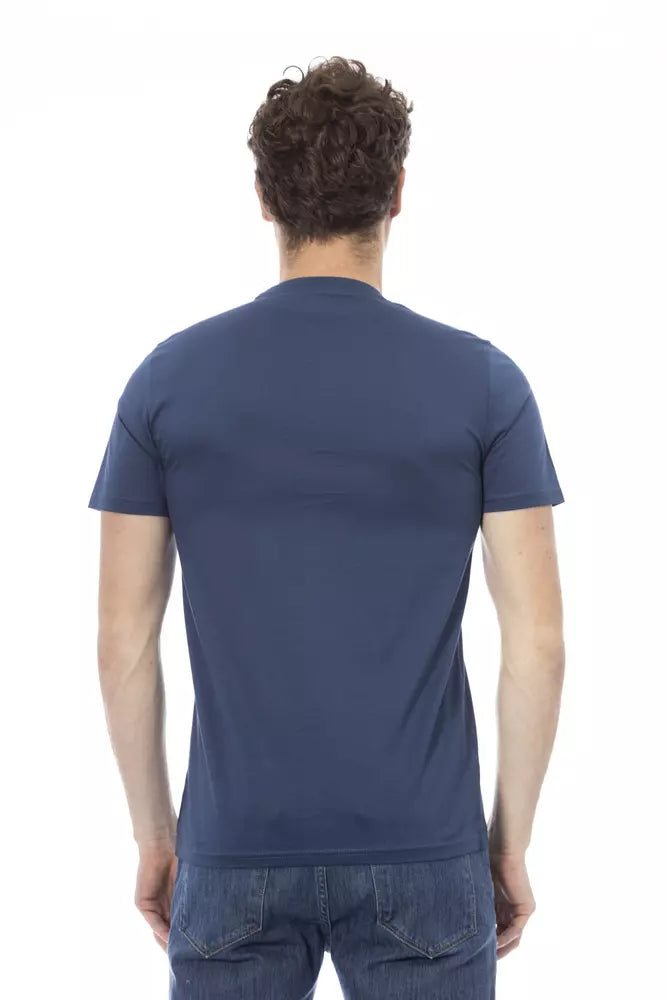 Blaues Baumwoll-T-Shirt