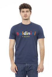 Blaues Baumwoll-T-Shirt