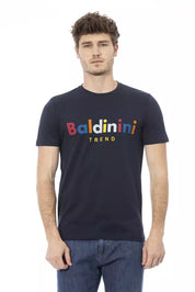 Blaues Baumwoll-T-Shirt