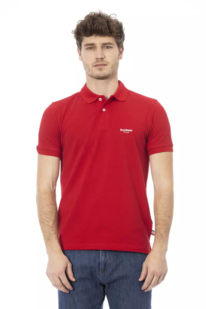 Rotes Baumwoll-Poloshirt