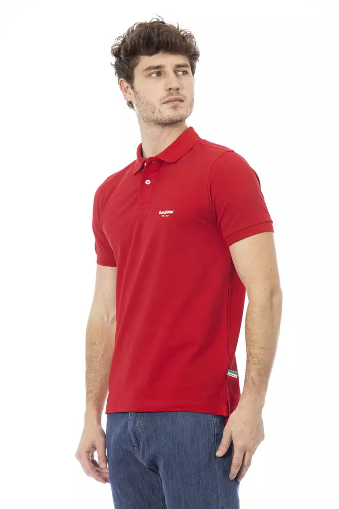 Rotes Baumwoll-Poloshirt