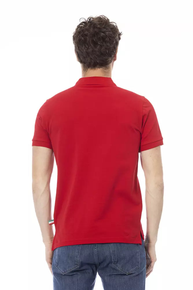 Rotes Baumwoll-Poloshirt