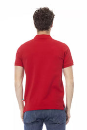 Rotes Baumwoll-Poloshirt