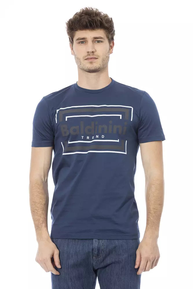 Blaues Baumwoll-T-Shirt