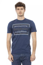 Blaues Baumwoll-T-Shirt