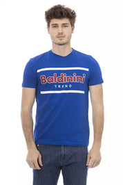 Blaues Baumwoll-T-Shirt