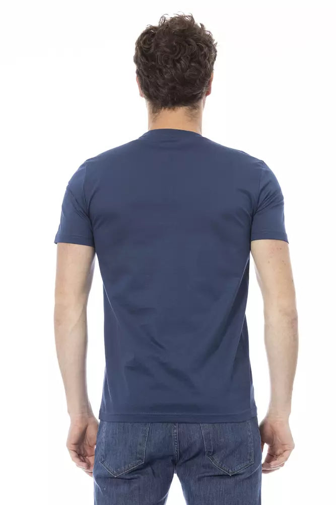 Blaues Baumwoll-T-Shirt