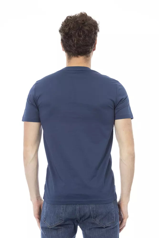 Blaues Baumwoll-T-Shirt