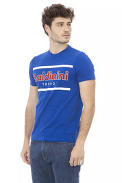 Blaues Baumwoll-T-Shirt