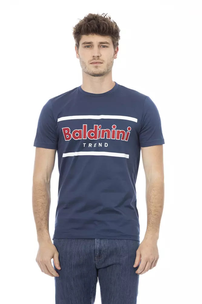 Blaues Baumwoll-T-Shirt