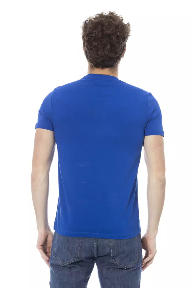 Blaues Baumwoll-T-Shirt