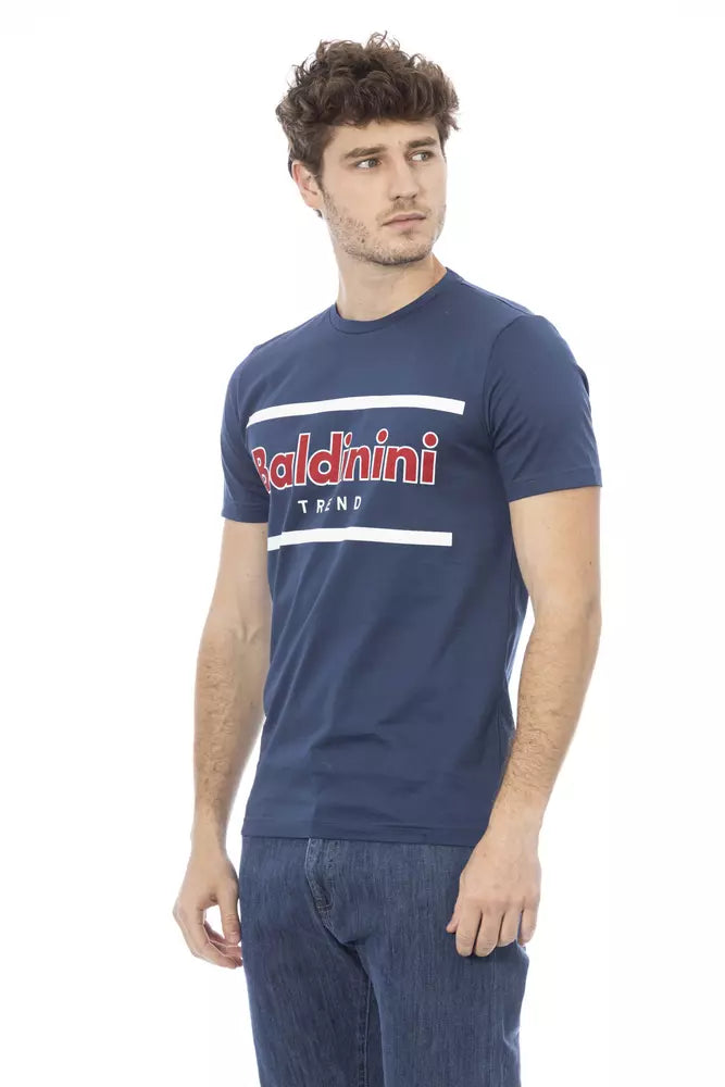 Blaues Baumwoll-T-Shirt