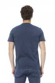 Blue Cotton Men T-Shirt