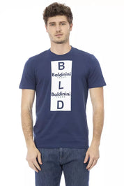 Blue Cotton Men T-Shirt