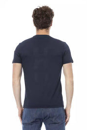 Blaues Baumwoll-T-Shirt