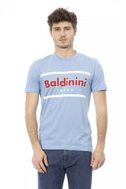 Hellblaues Baumwoll-T-Shirt