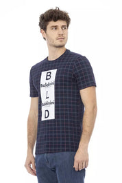 Blue Cotton Men T-Shirt