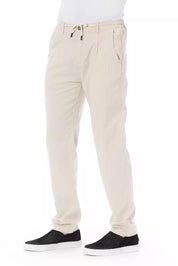 Beige Cotton Men Chino