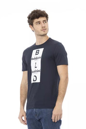 Blue Cotton Men T-Shirt