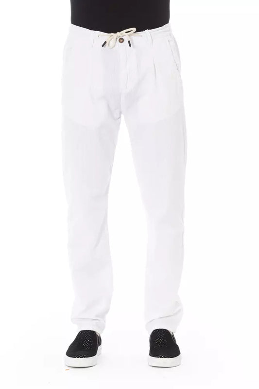 White Cotton Men Pant