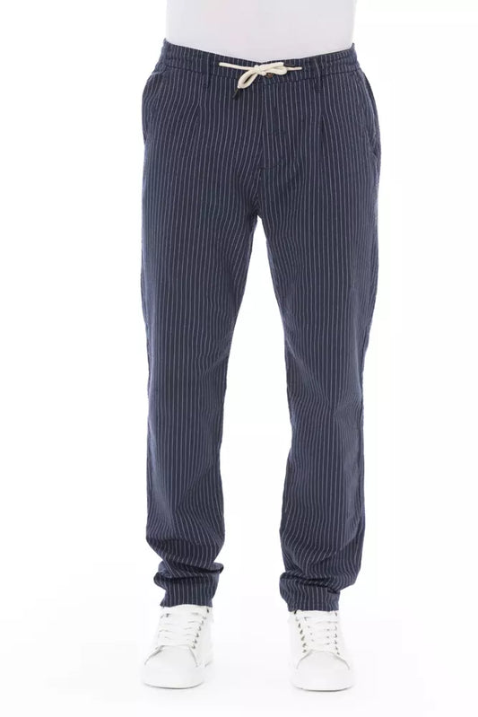 Blue Cotton Men Chino Pant