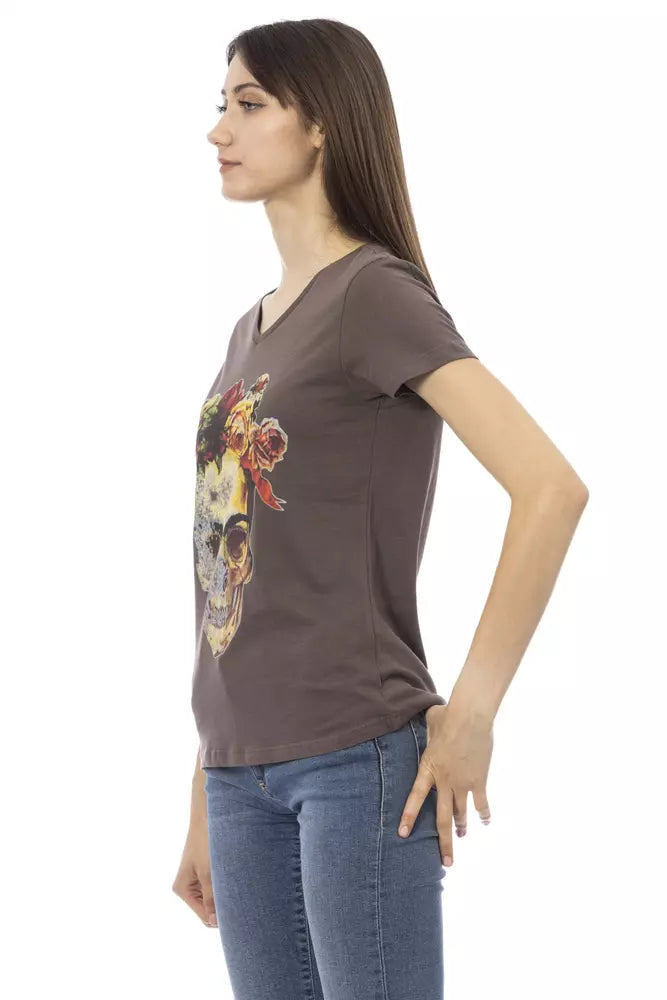 Tops et t-shirts en coton marron