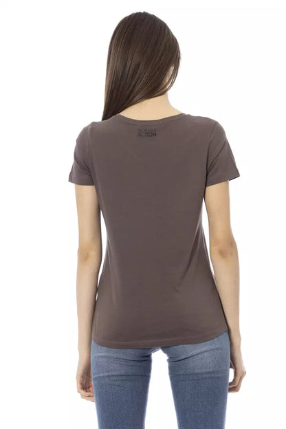 Tops et t-shirts en coton marron