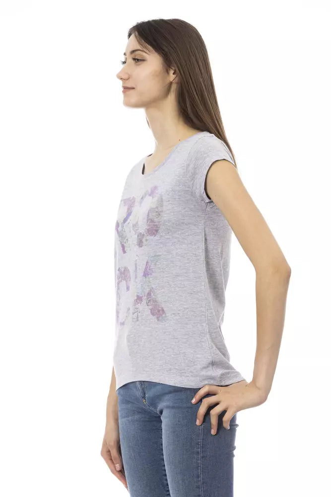 Tops et t-shirts en coton gris