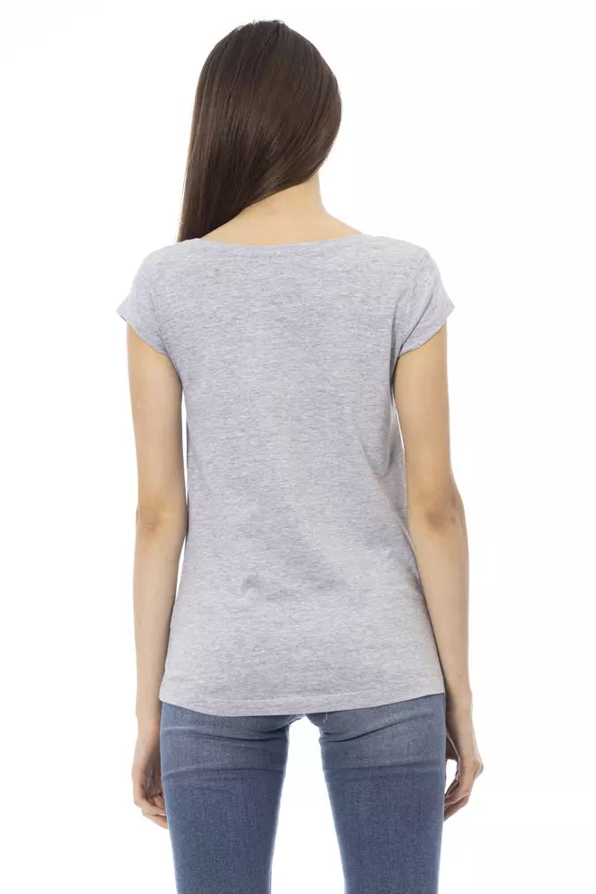 Tops et t-shirts en coton gris