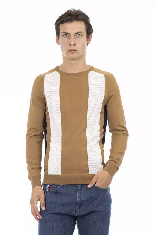 Brauner Baumwollpullover