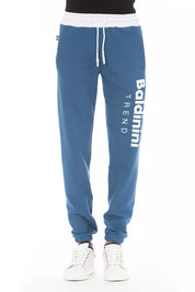 Blue Cotton Men Sport Pant