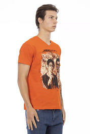 Orange Cotton Men T-Shirt